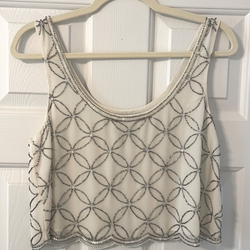 BHLDN crop sparkle top - size S